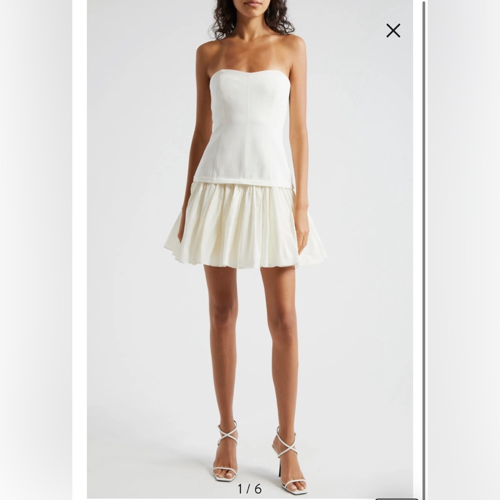 Cinq a Cept - Amanda Strapless Mixed Media Minidress